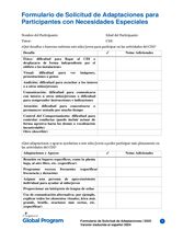 Formulario de Solicitud de Adaptaciones para participantes con necesidades especiales