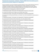 Después de la capacitación: Evaluación de conocimientos Actitudes y prácticas (KAP) - Kit de herramientas para la prevención del suicidio